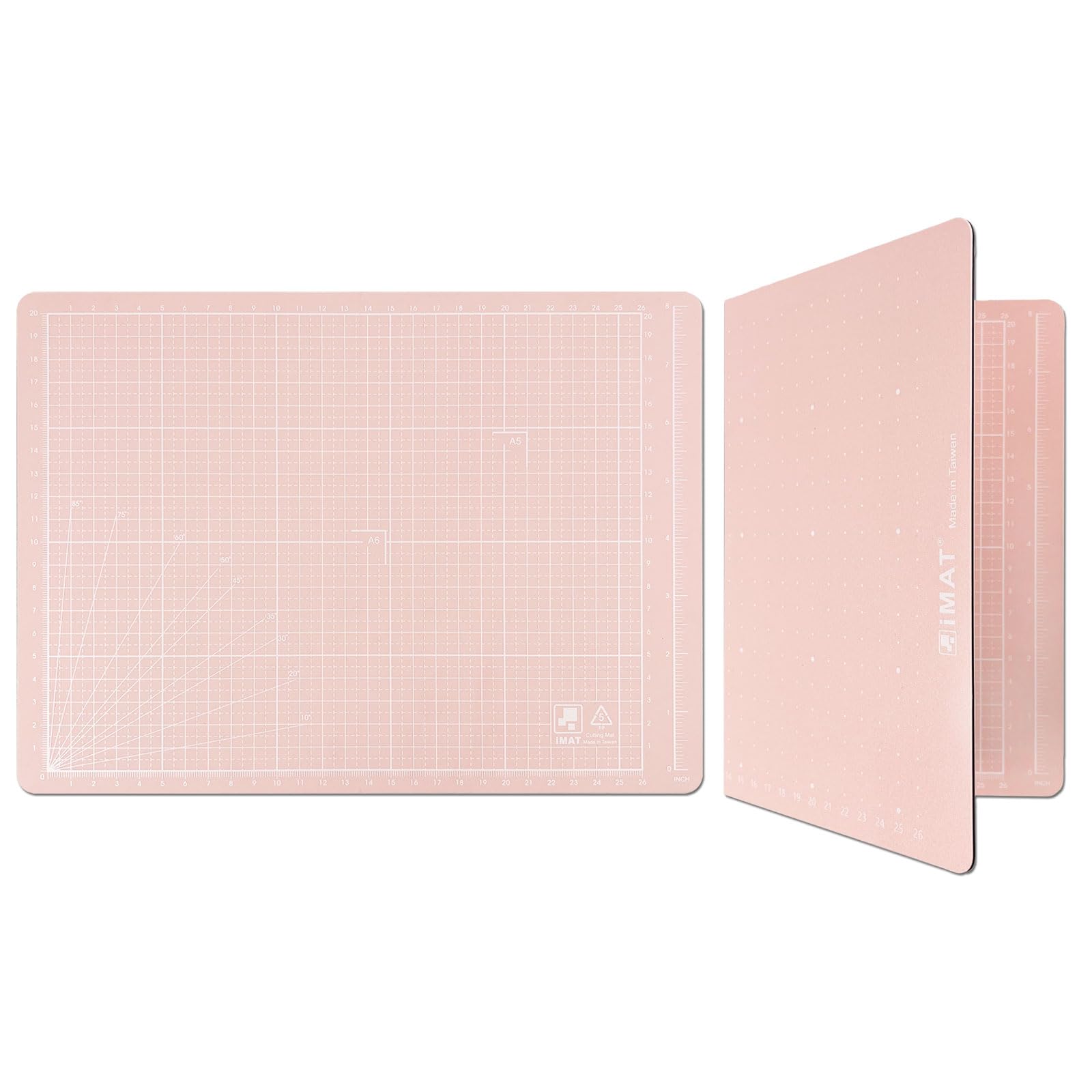 iMAT A4フリップカッティングマット ノートタイプ 両面仕様 TPE製 A4 折りたたみ カッター マット(ピンク）