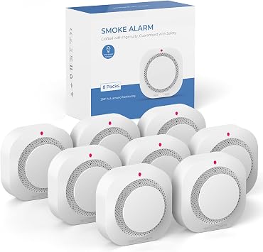 Smoke Detectors Fire Alarm, Photoelectric Smoke Alarm for Home,Test/Mute Button Low Battery Warming