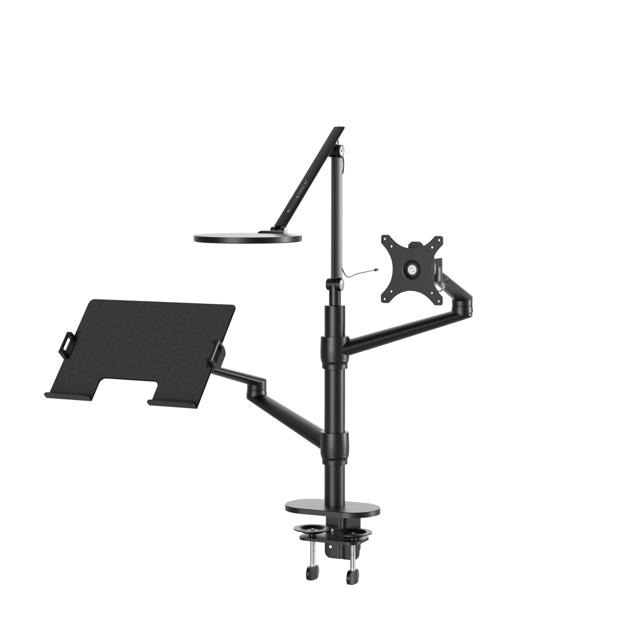 Thingy Club Black 360 Swivel Monitor And Laptop Arm Vesa Mount With Led Lamp For Working Gaming, Desktop Computer Laptop Arm Stand (Black)