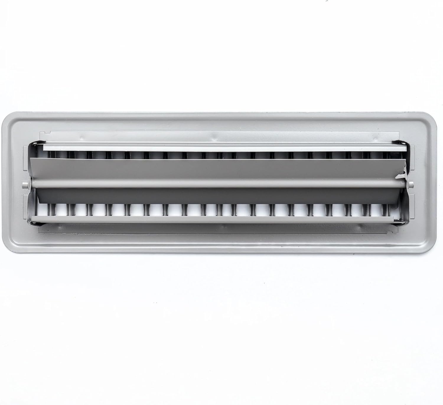 6" x 12" floor register with louvered design - heavy duty rigid floor air supply with damper & lever - outer dimensions [ 7.5 x 13.5] - grey