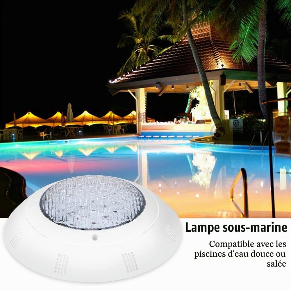 Dioche Lampe sous-marine LED étanche IP68 RVB à intensité variable avec câbles et télécommandes, lumières LED de 18 W avec 7 couleurs, pour fontaine, étang, piscine