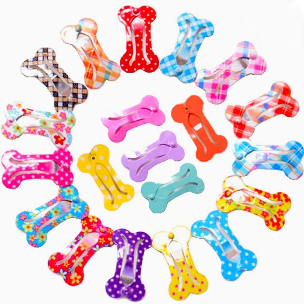 Cute 1" Mini Pet Hair Clip - Pack of 20, assorted colors