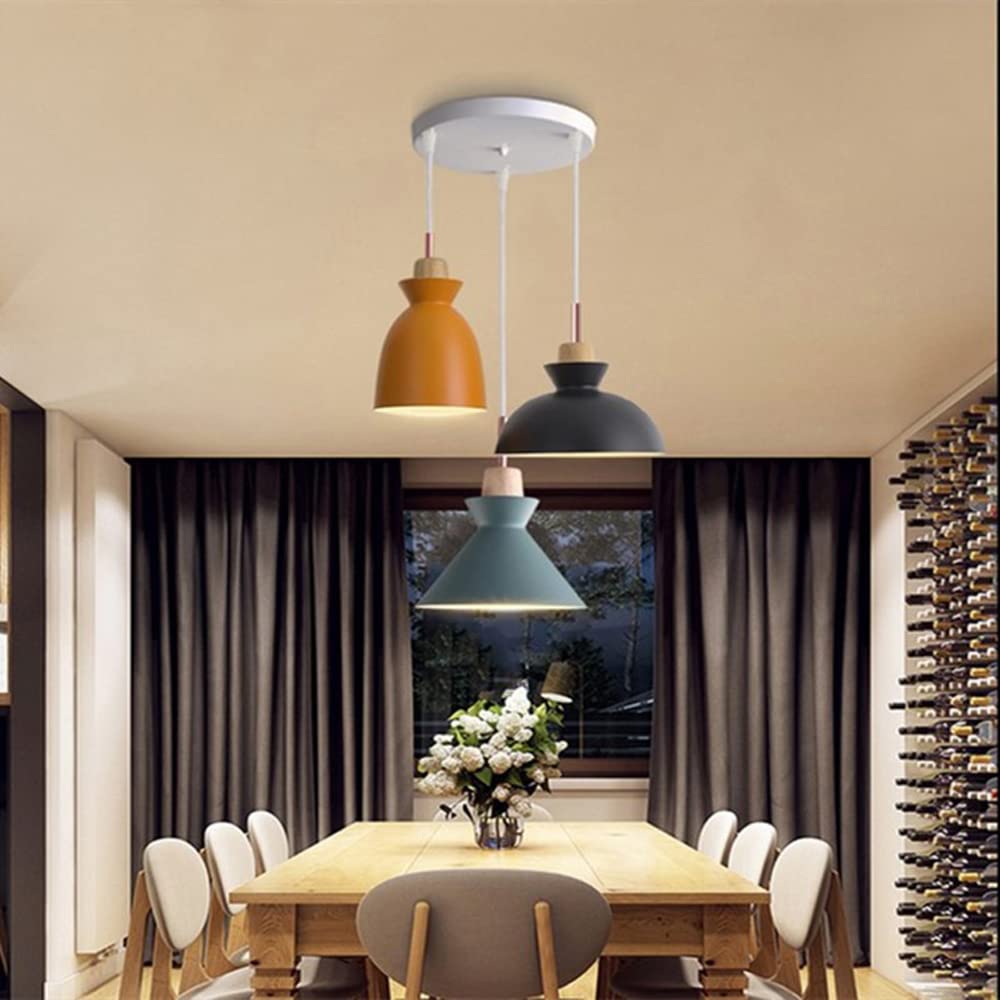 HXYSXHJUO 3 Lights Hanging Lighting Fixture Kitchen Light Fixtures Ceiling Mount Entryway Lamp With Wooden Finish For Closet Farmhouse Chandeliers Room Decor