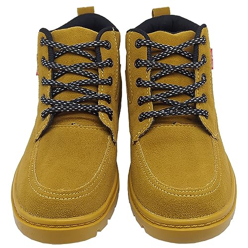 Bota Infantil Masculina Coturno KidStar Mostarda Camurça Cor:Bege;Tamanho:24