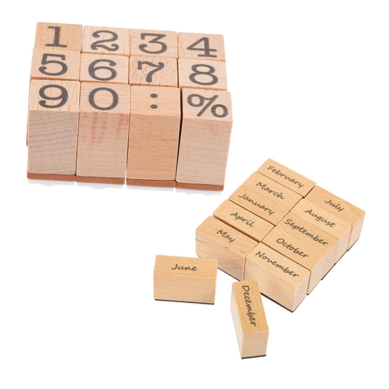 Angoily 8 Juegos Madera Decorativos Scrapbooking Mes y Manualidades y Tarjetas