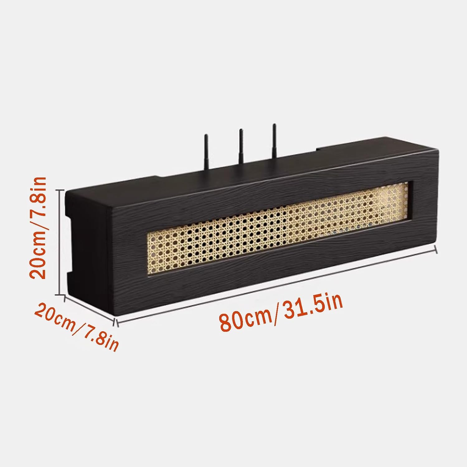 Wooden Router Shelf - Wall-Mounted WiFi Storage Box, Hidden Router Cabinet for Home & Office Decor (Black, 80cm/31.5in) - Solid Wood Design, Stylish & Functional