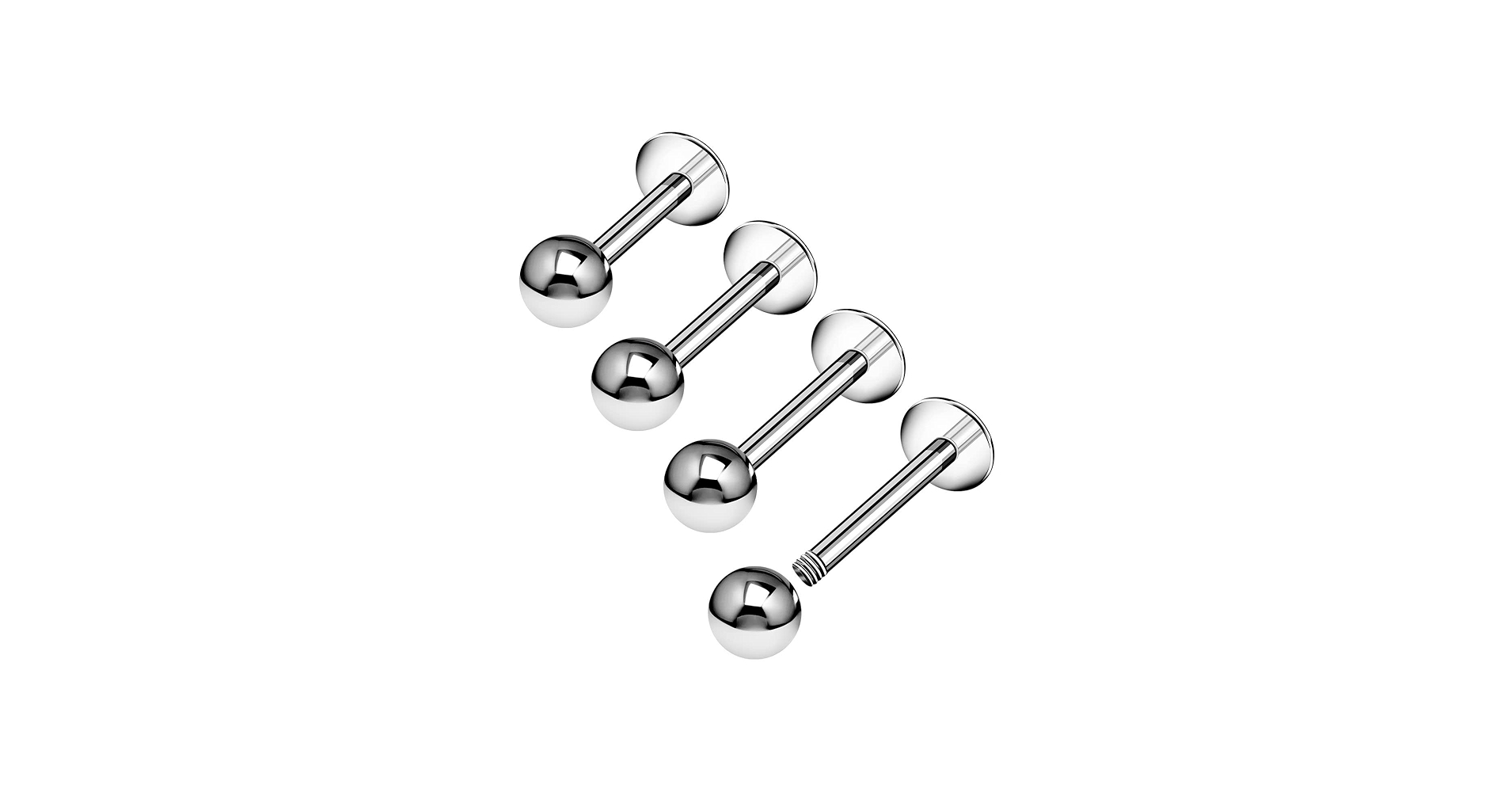 Vsnnsns 14G Piercing Balls 316L Surgical Steel Externally Threaded Replacement Balls For Septum, Lip, Eyebrow Rings - 3MM Silver 14 Gauge