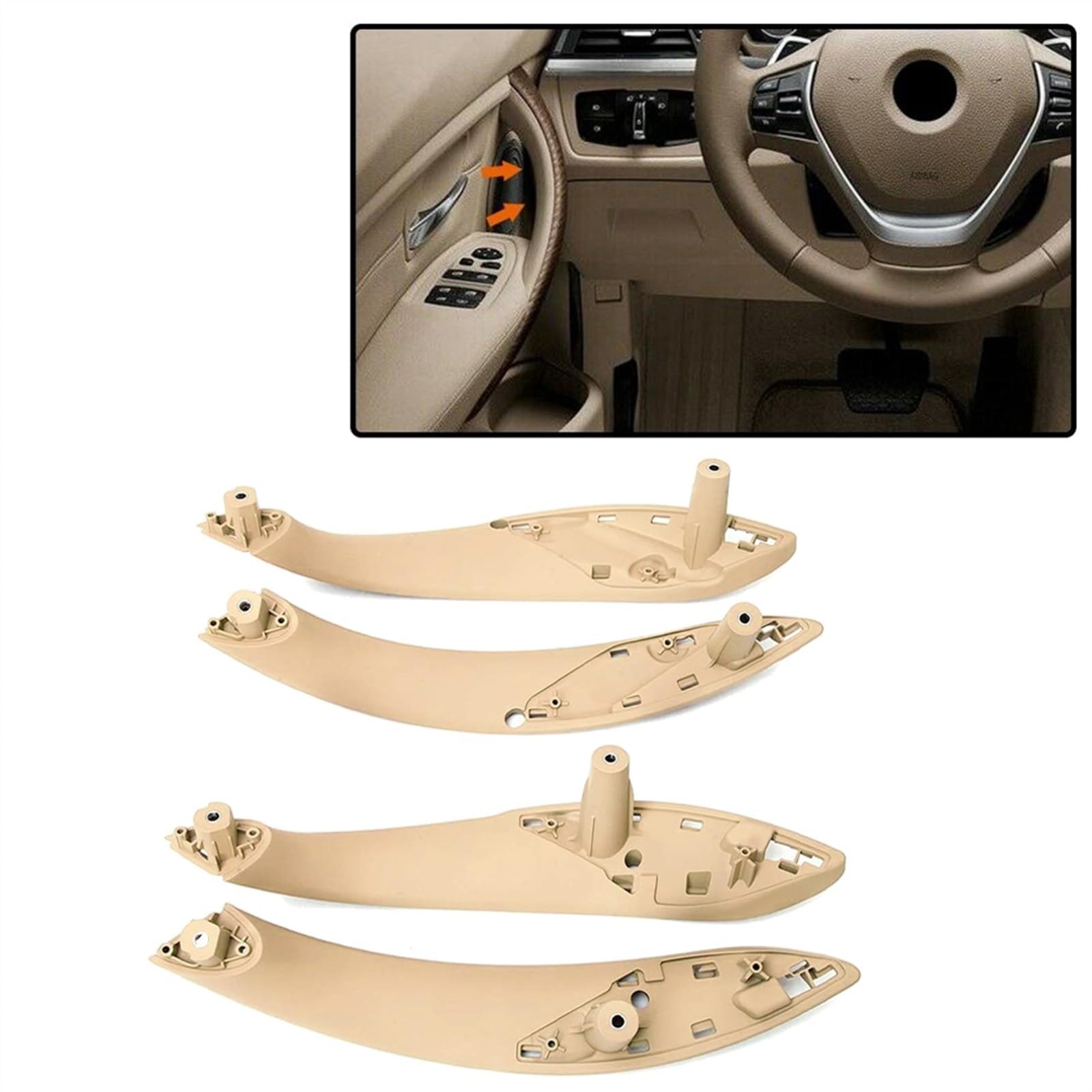 Maniglia Interna Portiera Compatibile con BMW per F30 F31 F34 F32 F33 F36 Serie 3 4 2012-2014 2015 2016 2017 2018 51417279315 51417279316 Maniglia interna per porta auto