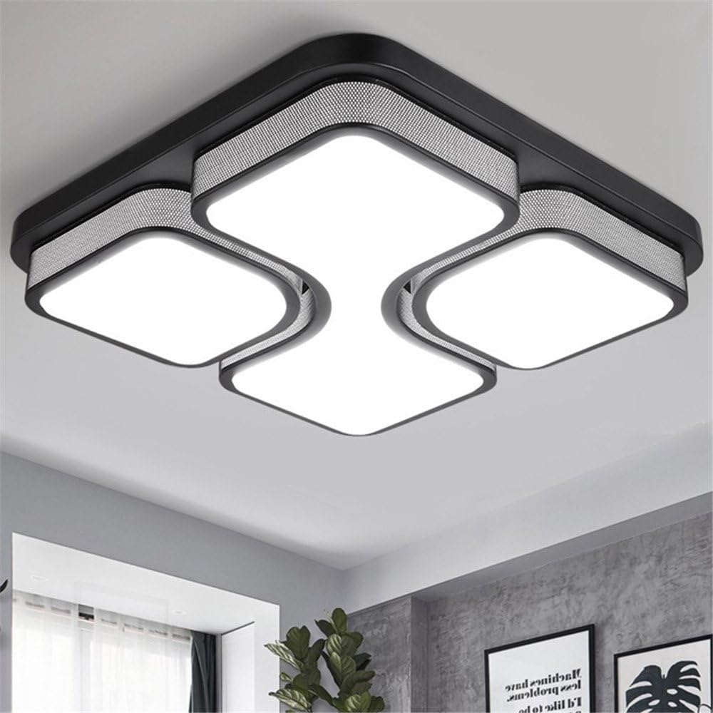 Plafonnier Led Modern Ceiling Light Luminaire Lamparas De Techo Light Fixtures Ceiling Lights Square Acrylic Lamps Living Room,Black-43ร43cm-Warm White Christmas Thanksgiving Wedding Birthday Gift