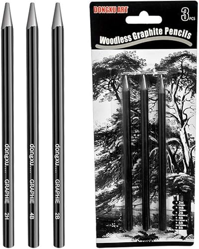 Juego de lápices de grafito sin madera de alta densidad juego de lápices de dibujo esenciales lápices de dibujo juego de lápices de arte 2H 2B 4B