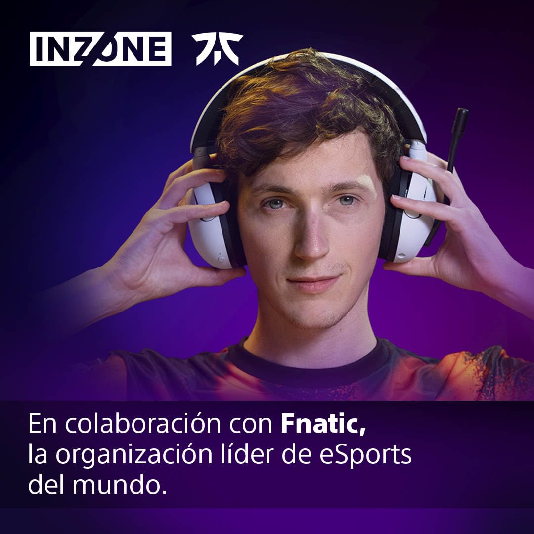 Sony INZONE H5, Auriculares inalámbricos para Gaming, Compatible con PC y PS5, 360 Spatial Sound para Gaming, cómoda sujeción, 28 Horas de autonomía, Baja latencia y micrófono con IA