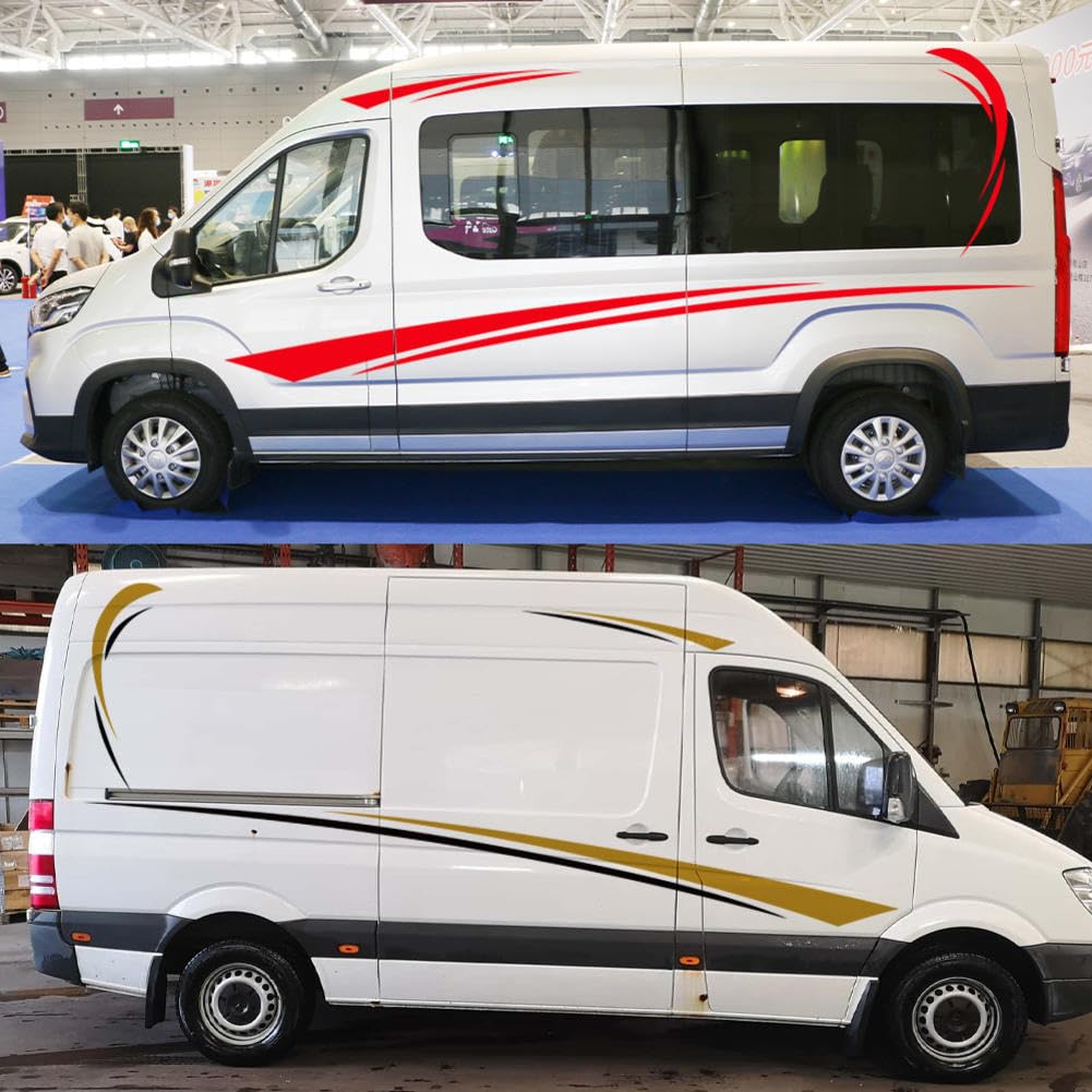 6Pcs / Lot Car Stickers, Per B = enz Sprinter W906 515 Motorhome Caravan RV Stripes Camper Van Vinyl Decal Tuning Accessori
