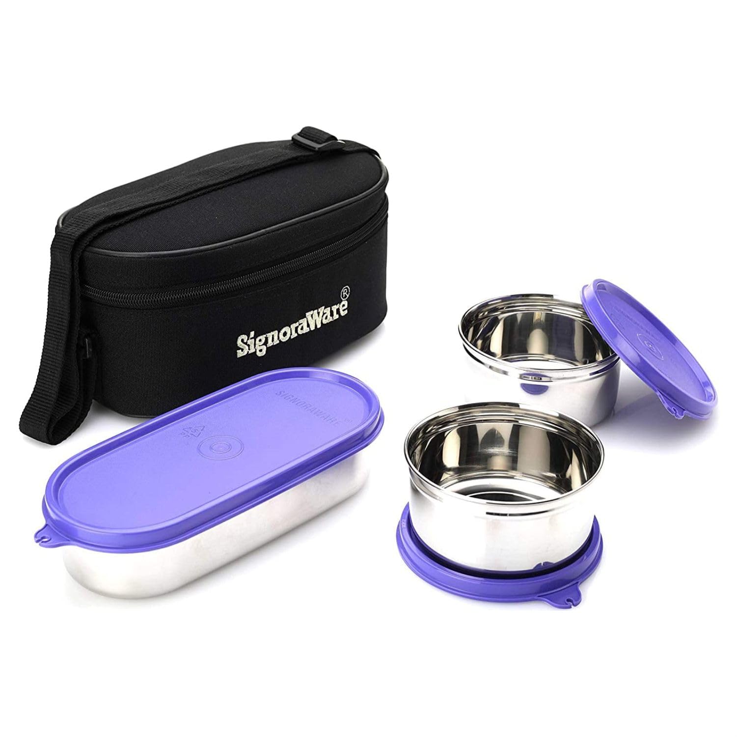 Signora Ware Nugget Printed Stainless Steel Lunch Box | Airtight & Leakproof | Maintain Crispness & Freshness | Ideal for School Kids | Great for Picnic & Outdoor Activities (700ml + 130ml | Pink) — Amazon image 11