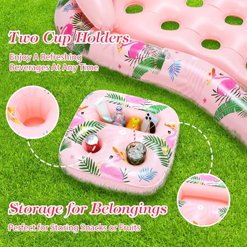 MoKo Inflatable Pool Floats Adult, Water Lounger Raft with Cup Holders - image 4