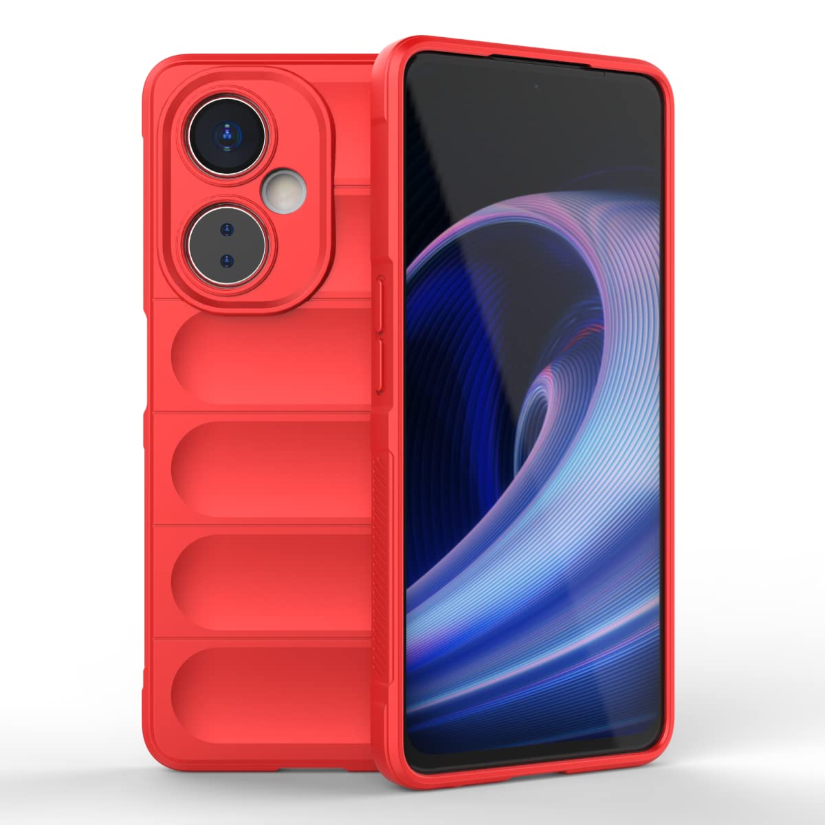 EASSGU Custodia OnePlus Nord CE 3 Lite, Cover In Vetro Sfumato Viola-Blu Anti-Caduta E Anti-Graffio