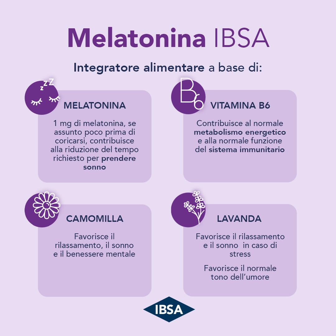 Melatonina IBSA - 60 Film Orodispersibili + Mascherina da Notte | Integratore alimentare a base di Melatonina, che contribuisce a ridurre il tempo necessario a prendere sonno, con Vitamina B6