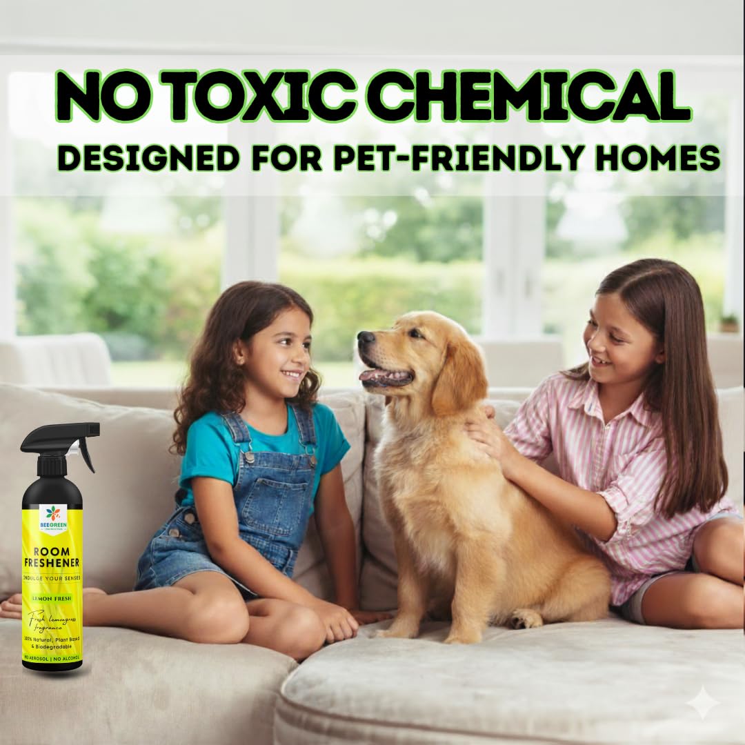 Beegreen Room Freshener Lemon Fresh- 5L, 100% Natural & Plant Based Ingredients, Lemongrass Fragrance, Essential Oils based, Irritant-Free, Chemical-Free for Home, Office & Hotel 2
