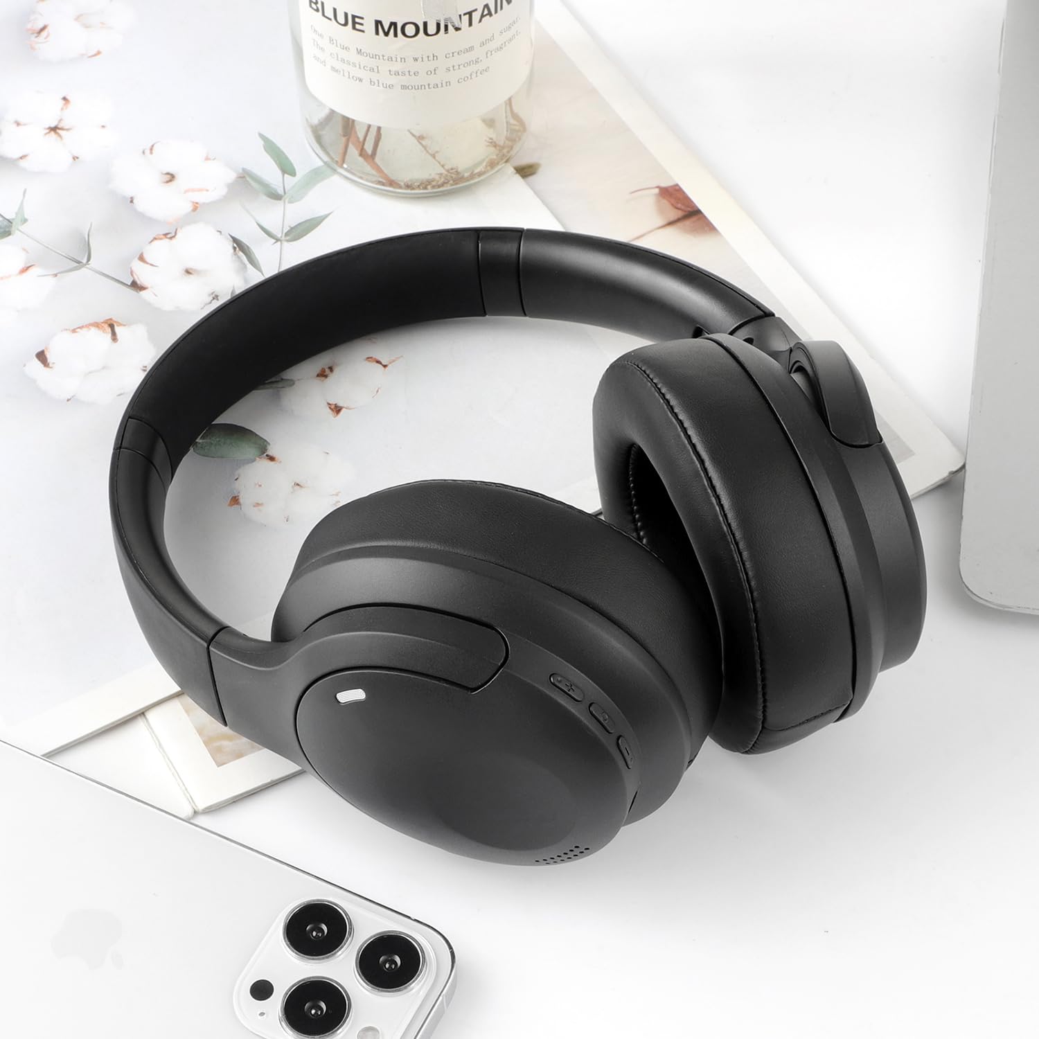 Dnil Cuffie Bluetooth wireless con design pieghevole e microfono nascosto integrato, adatte per studiare, ascoltare musica e giocare.