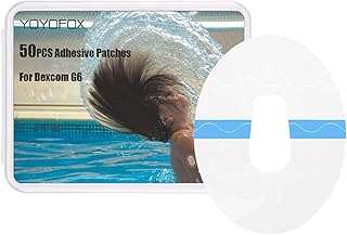 50pcs Transparent Dexcom G6 Adhesive Patches , YOYOFOX Waterproof and Hypoallergenic G6 Overpatch That Lasting up to 10days,Latex Free (50pcs)