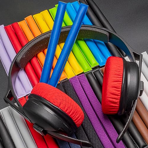 Image of Rainbow Color Ear Pads Headband Cushion Kits Compatible with Sennheiser HD25 HD250BT HD25-ll HD25S Il HMD25 Headphone Foam Covers (Yellow Sets)