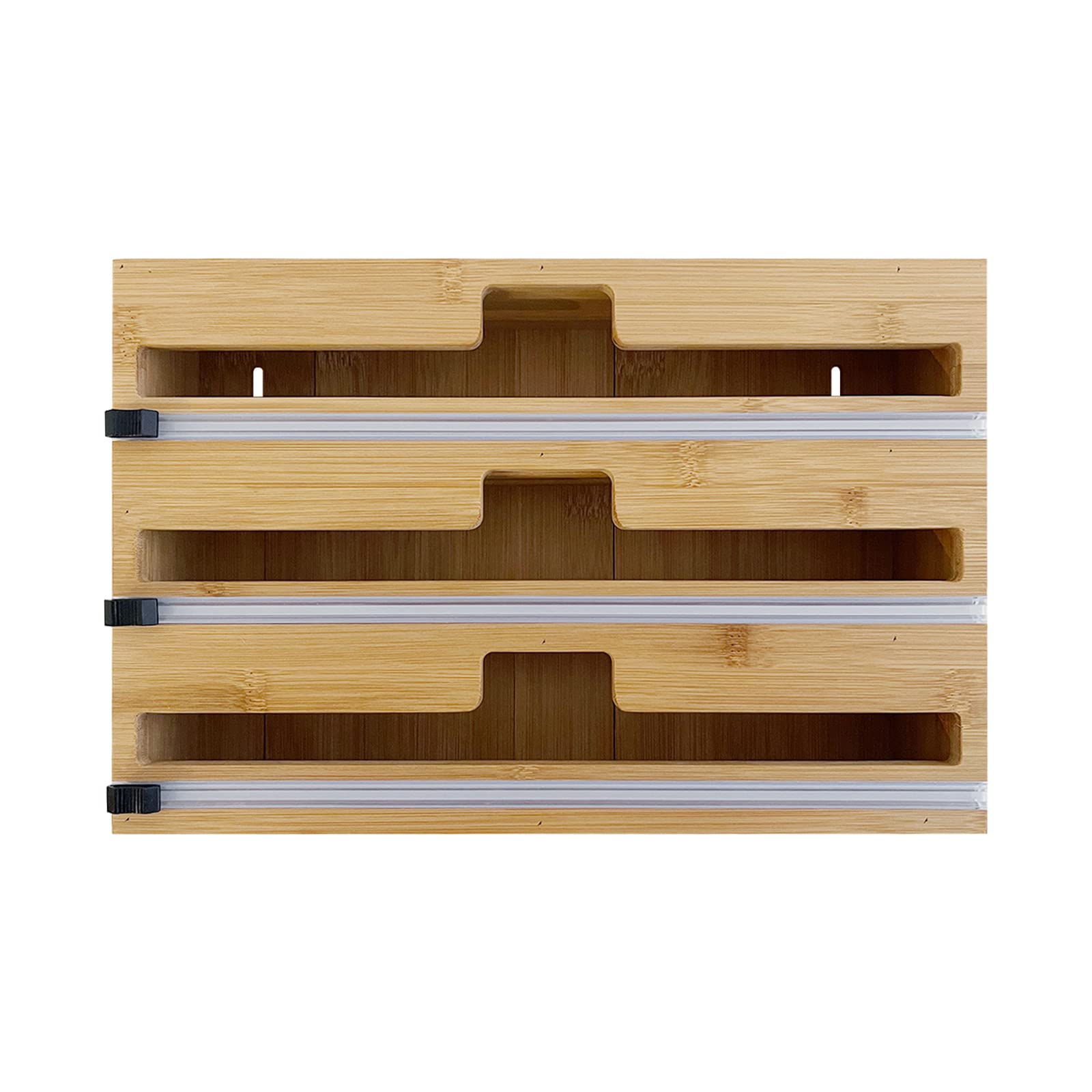 MACAJICHO Foil and Plastic Wrap Organizer, 3 In 1Plastic Wrap Dispenser