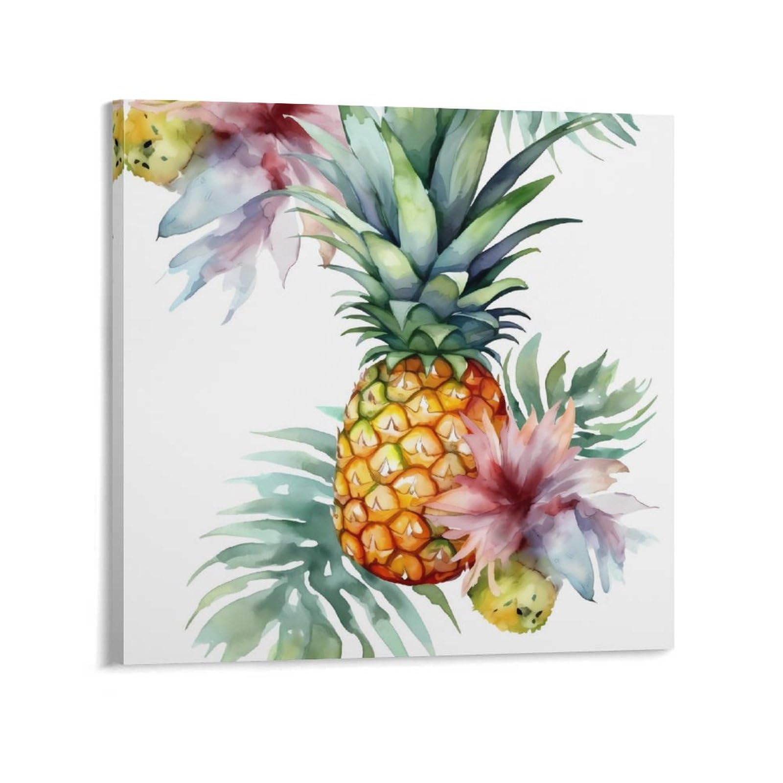 Toile murale abstraite d'ananas avec cadre moderne panoramique