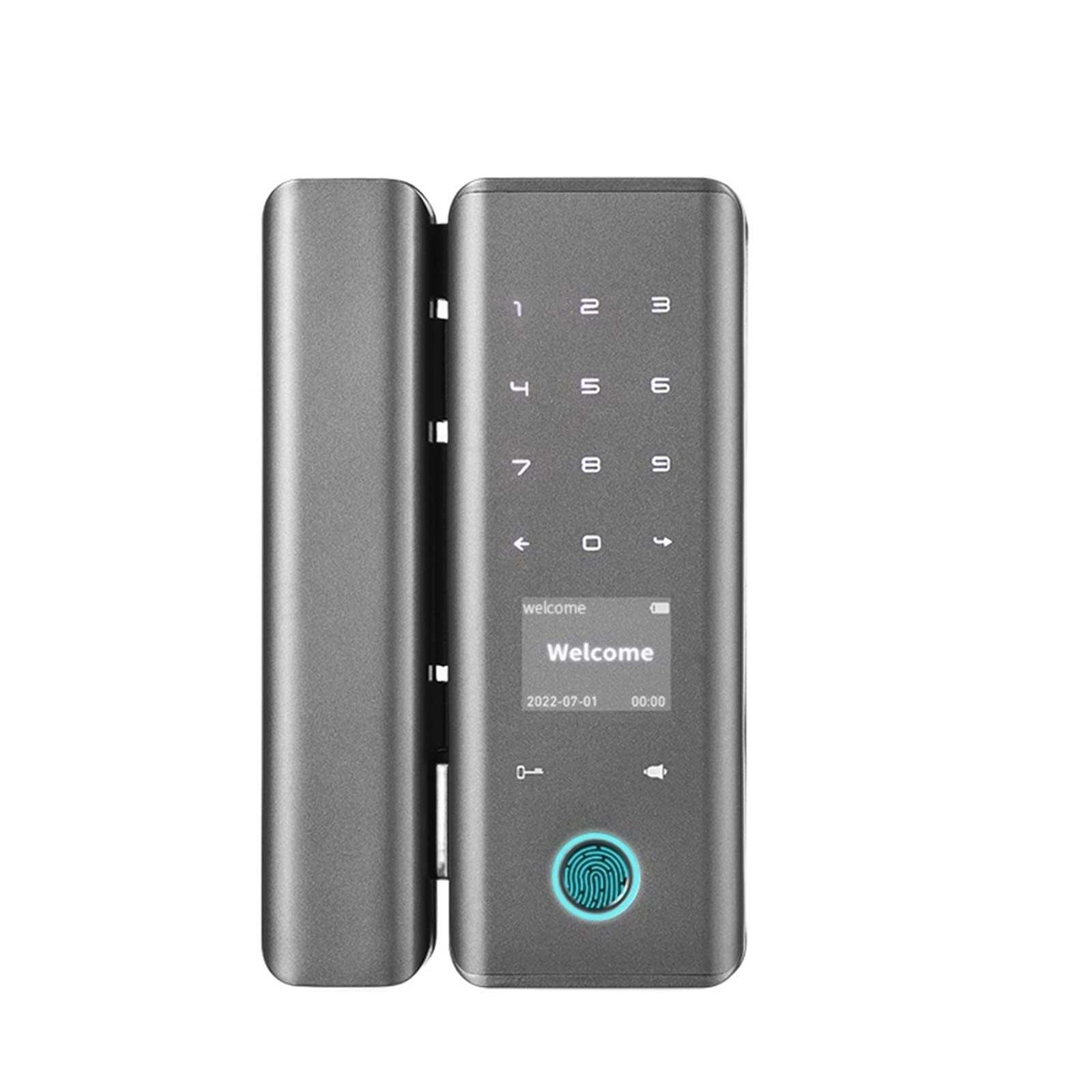 Gqnblvhzupdm 1 Front Door Lock Smart Lock With Glass Door Biometric Fingerprint For Tuya App Keyless Entry Fingerprint/Password/Nfc/Card/Key/App(Options )