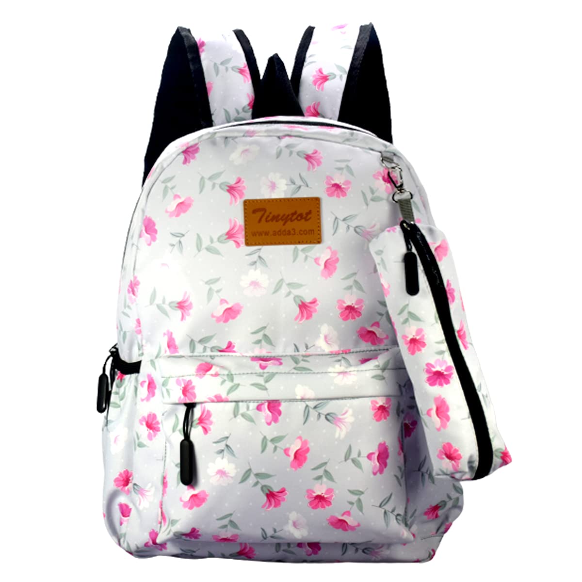 Tinytot 3 Compartments 20 Litre Lightweight Waterproof Backpack Bags For Women - 17 Inch College Bag For Girls With Pencil Pouch,Medium School Bag For Girls 8+ Years,Office & Picnic Bag,Grey