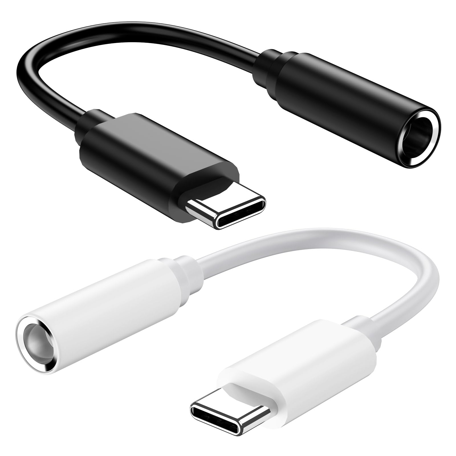 2 Pack USB C to 3.5mm Headphone Adapter for iPhone 15 16 Pro Max/Plus & Samsung Galaxy,Type C Converter Dongle Aux Audio Cable Cord - Compatible with iPad,MacBook,S24/S23/S22/S21Ultra,Note 20,Pixel XL