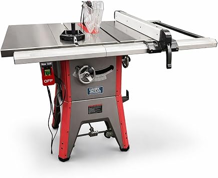 LUMBER JACK Table Saw 10" Full Cast Iron Top with Wheel Kit & Induction 1800W Motor
