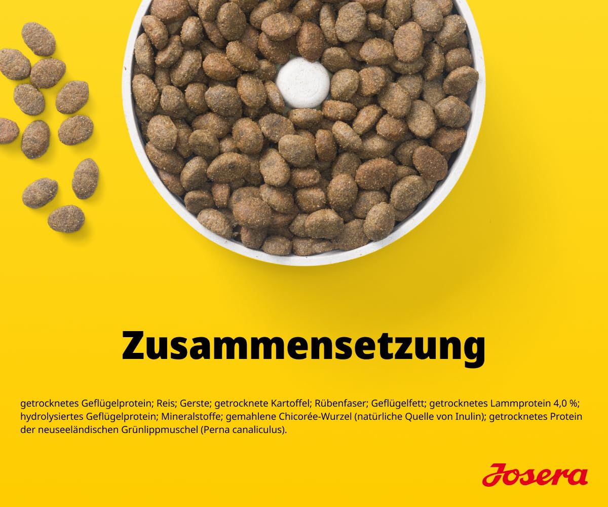 JOSERA Optiness (1 x 12,5 kg) | Adult Large | Premium Trockenfutter mit Lamm & Reis für ausgewachsene Hunde | eiweißreduziert | weizenfrei | wertvolle Fettsäuren | XL-Kroketten gegen Schlingen | 1x