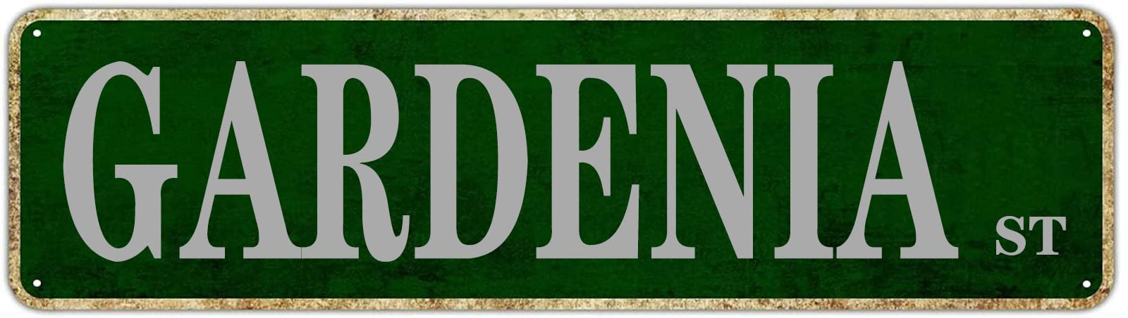 Gardenia St Retro Tin Signs Aluminum Metal Sign for Bedroom Kitchen Garden Wall Outdoor Non-Fade Pub Club Decor 4x16 Inch