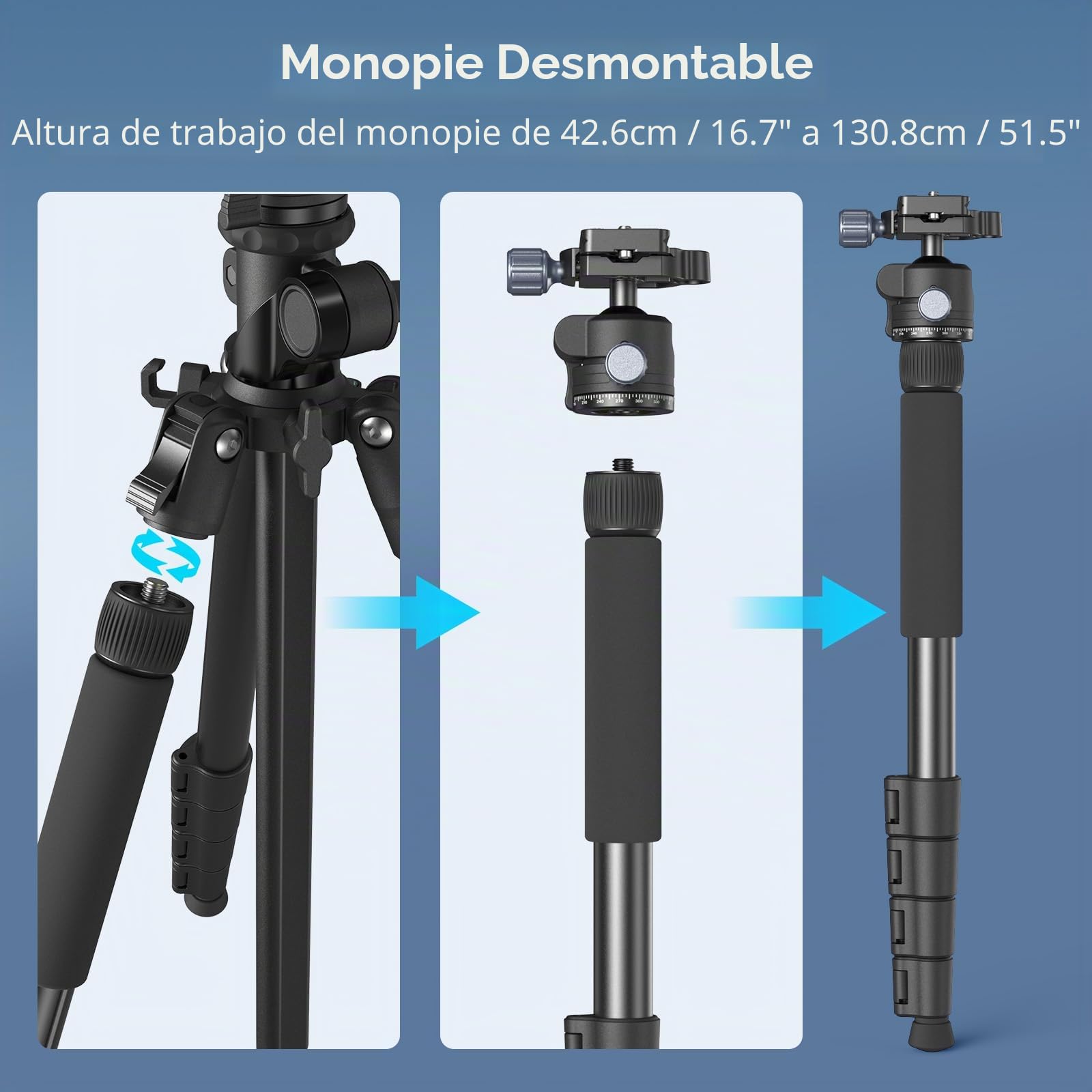SMALLRIG CT25 5290 - Trípode horizontal para cámara (164 cm, con soporte para smartphone y funda de transporte, 22 lb de capacidad de carga máxima de 22 lbs, de aluminio, para fotografía superior)