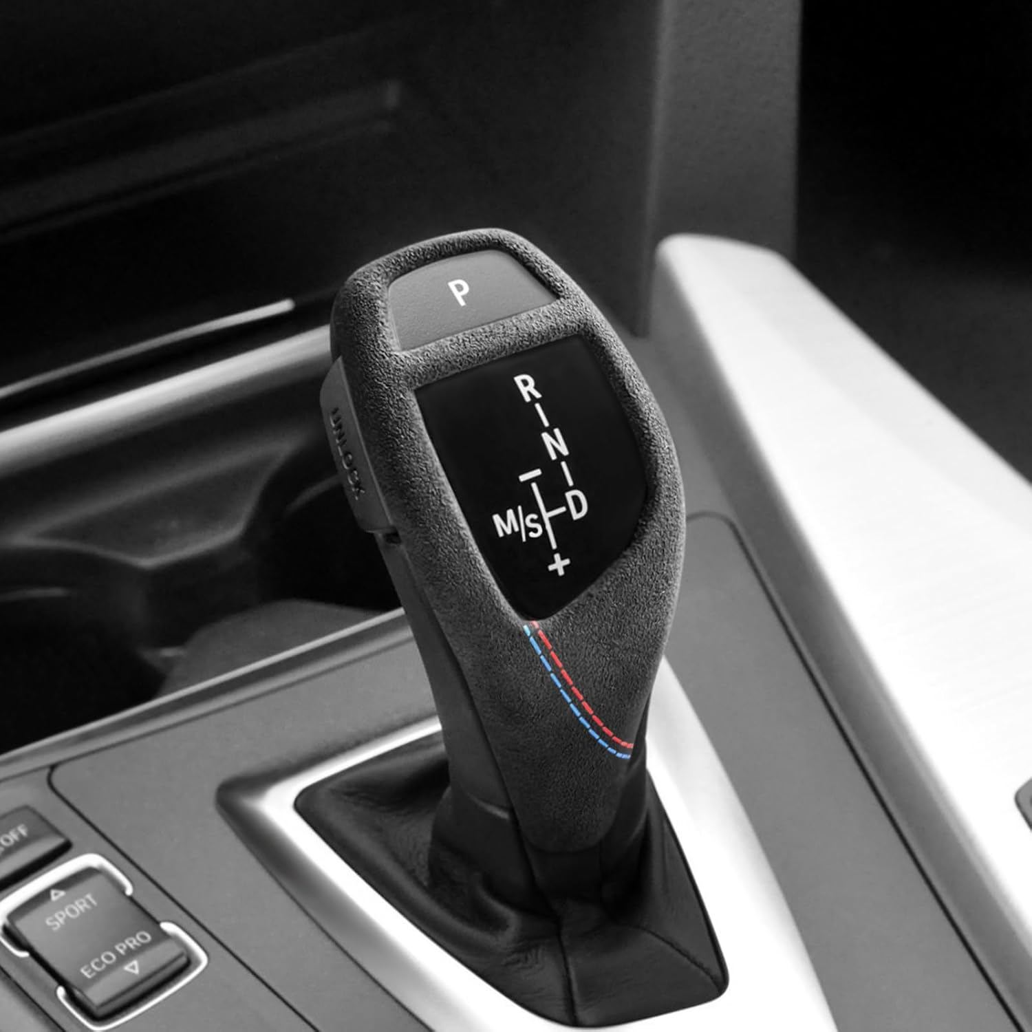 BETTERHUMZ Car Interior Trim for BMW F20 F22 F30 F33 F34 F36 F07 F10 F12 435i 420i 430i 440i 425i 1 2 3 4 Series 228i 220i 218i 225i Gear Shift Knob Cover for Alcantara Tuning Accessories