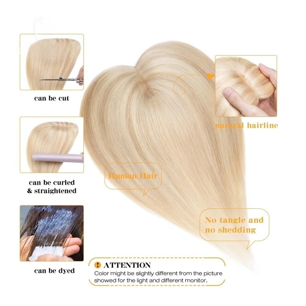 Topper for capelli umani con frangia for donne con capelli diradati | Base in pizzo 12×13 cm,Parrucchino dritto, base in morbido pizzo traspirante for le donne(Off Black,12 inches)