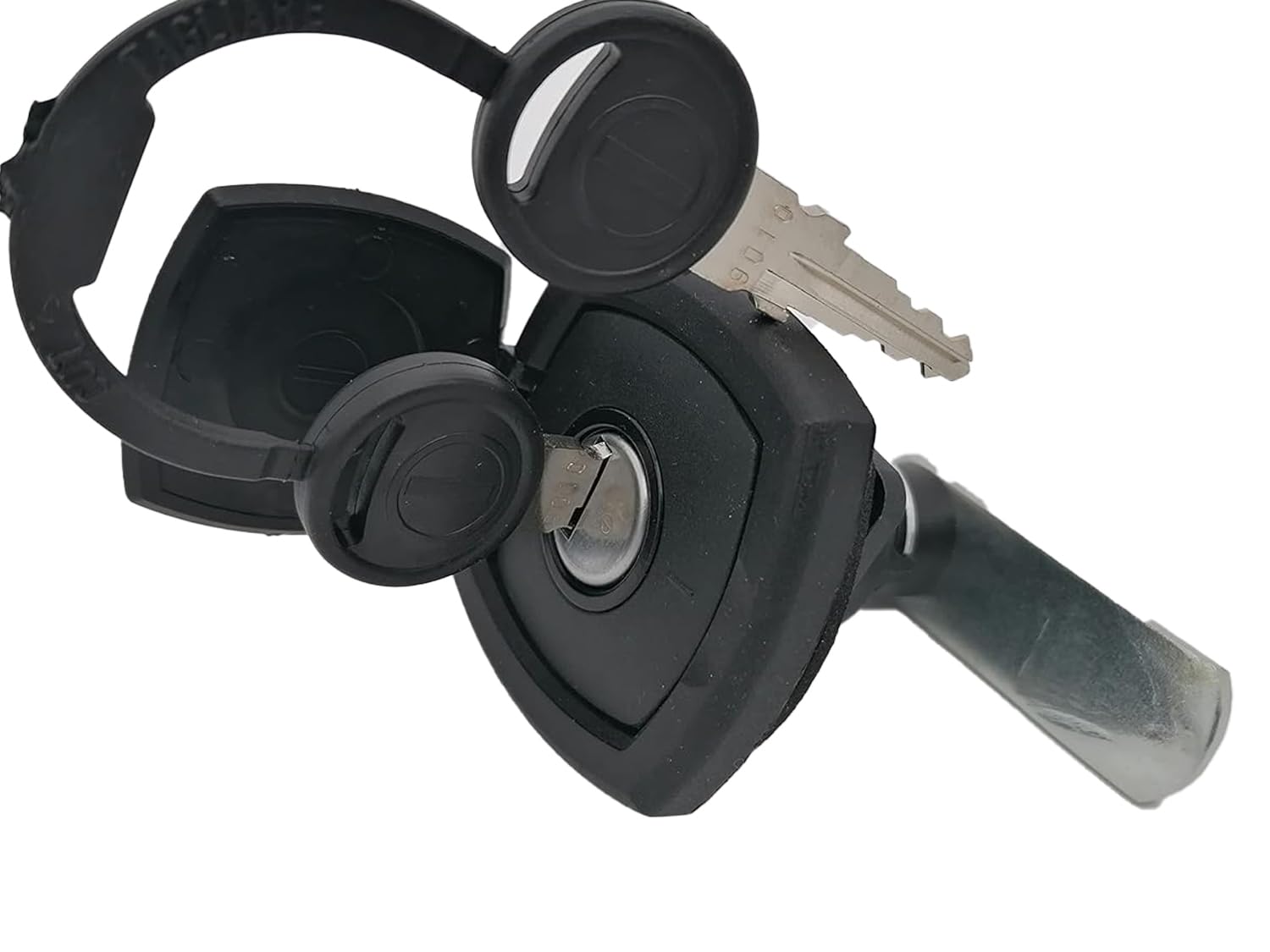 CR-MOESANCO® Cerradura Baúl Caravana con Tapa Protectora Negra con 2 Llaves para Maletero Gas Autocaravana, Tipo ZADI, Color Negro
