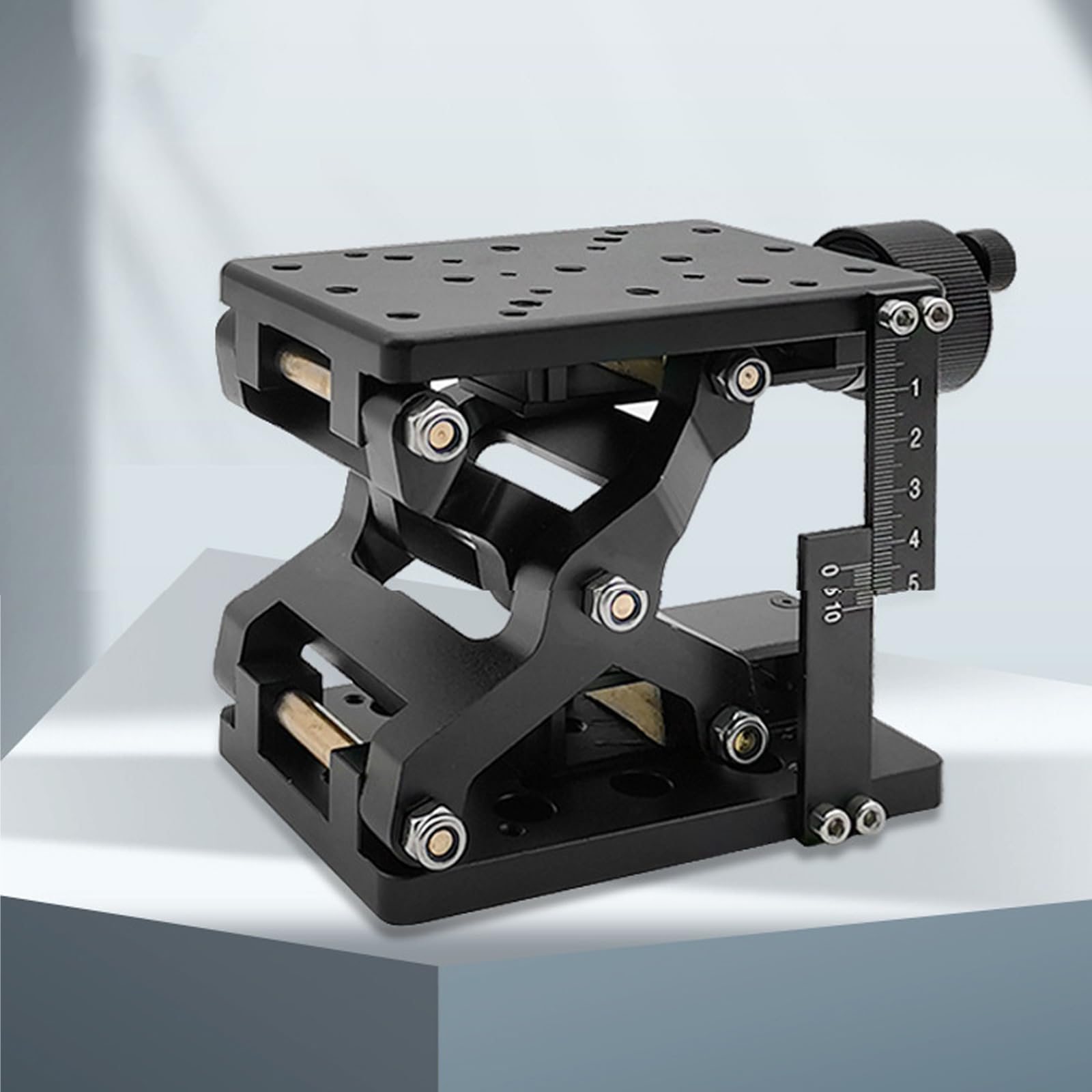 Hebebühne Tisch für Labor, Manueller Laborwagenheber Optischer Lift mit Waage, 60mm/120mm Travel, Tragfähigkeit 20/30kg, geeignet für Laborarmaturen und optische Instrumente