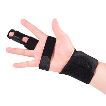 lefeke Trigger Finger Splint, Finger Brace for Middle, Index, Pinky or Ring Finger Support, Hand Splint for Broken Fingers, Arthritis, Fracture, Hand Brace with Fingers Support Black