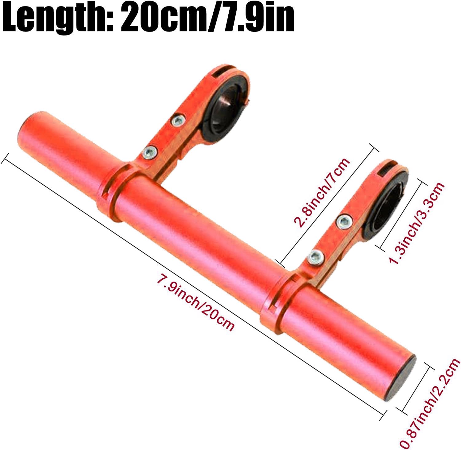Aluminiumlegering fietsstuur uitbreiding 30 cm - fietsstuurverlenging met houder voor zaklamp, smartphones en GPS-apparaten (18-34 mm