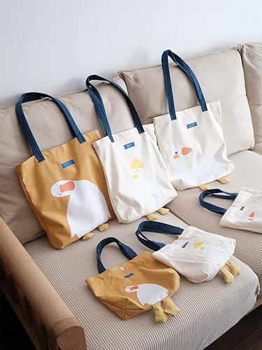 Miniatura 3 de AWXZOM Linda bolsa de lona gráfica bolsa de mano divertida bolsa de mano para la escuela bolsa de comestibles Amarillo