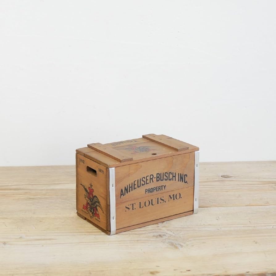 Amazon.co.jp: バドワイザー メモ帳入り蓋つき木箱 ノベルティ