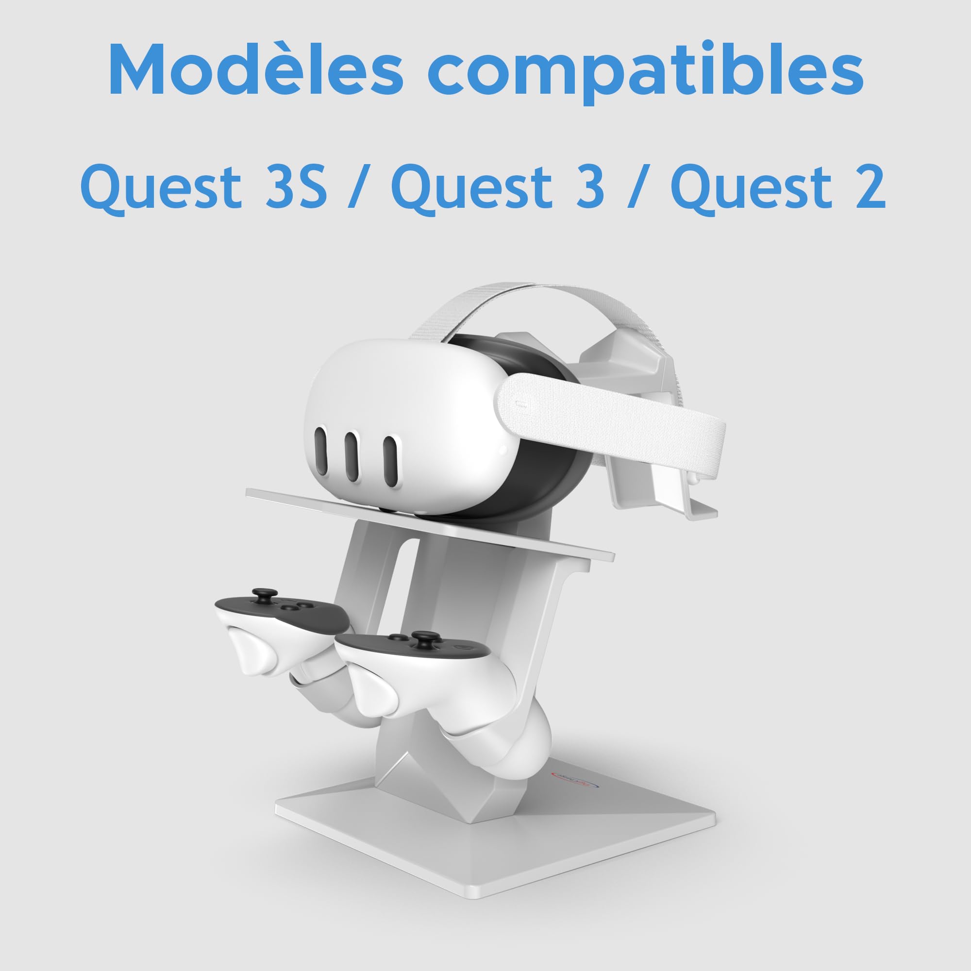 Digicharge Support de Casque VR pour Meta Quest 3S / Quest 3 / Oculus Quest 2 VR Mount Display Storage pour Casque et manettes tactiles