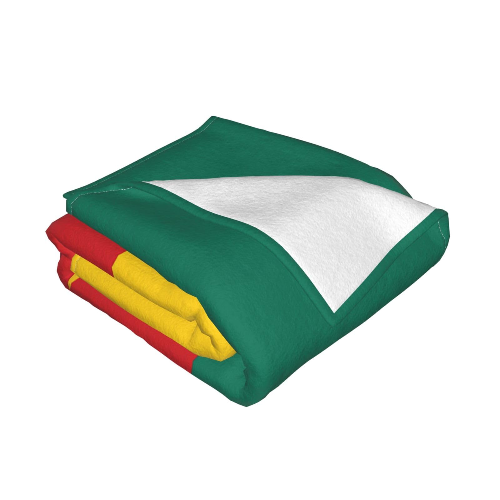 Manta de viaje portátil de 80 x 60 pulgadas, suave, resistente a las arrugas, plegable, exquisita bandera de Camerún