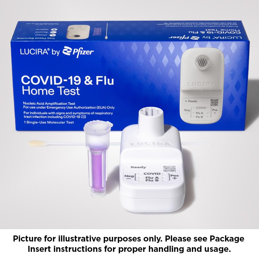 Miniatura 3 de LUCIRA por Pfizer COVID-19 y prueba casera de gripe, resultados en 30 minutos, primera y única prueba en el hogar para COVID-19 y gripe AB, uso de
