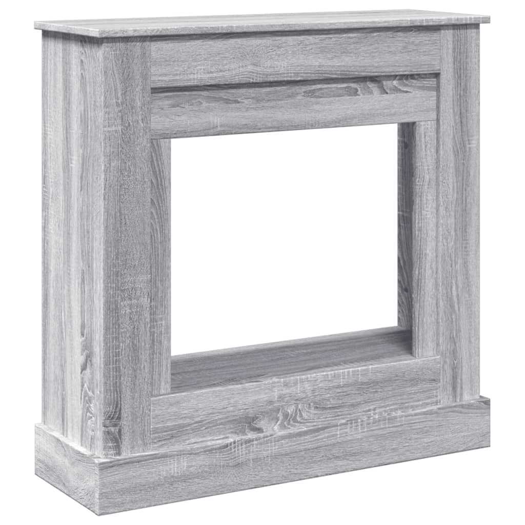 vidaXL Fireplace Surround, Fire Surround Only Compatible with LED Flame, Fireplace Frame for Living Room Hallway, Grey Sonoma Engineered Wood