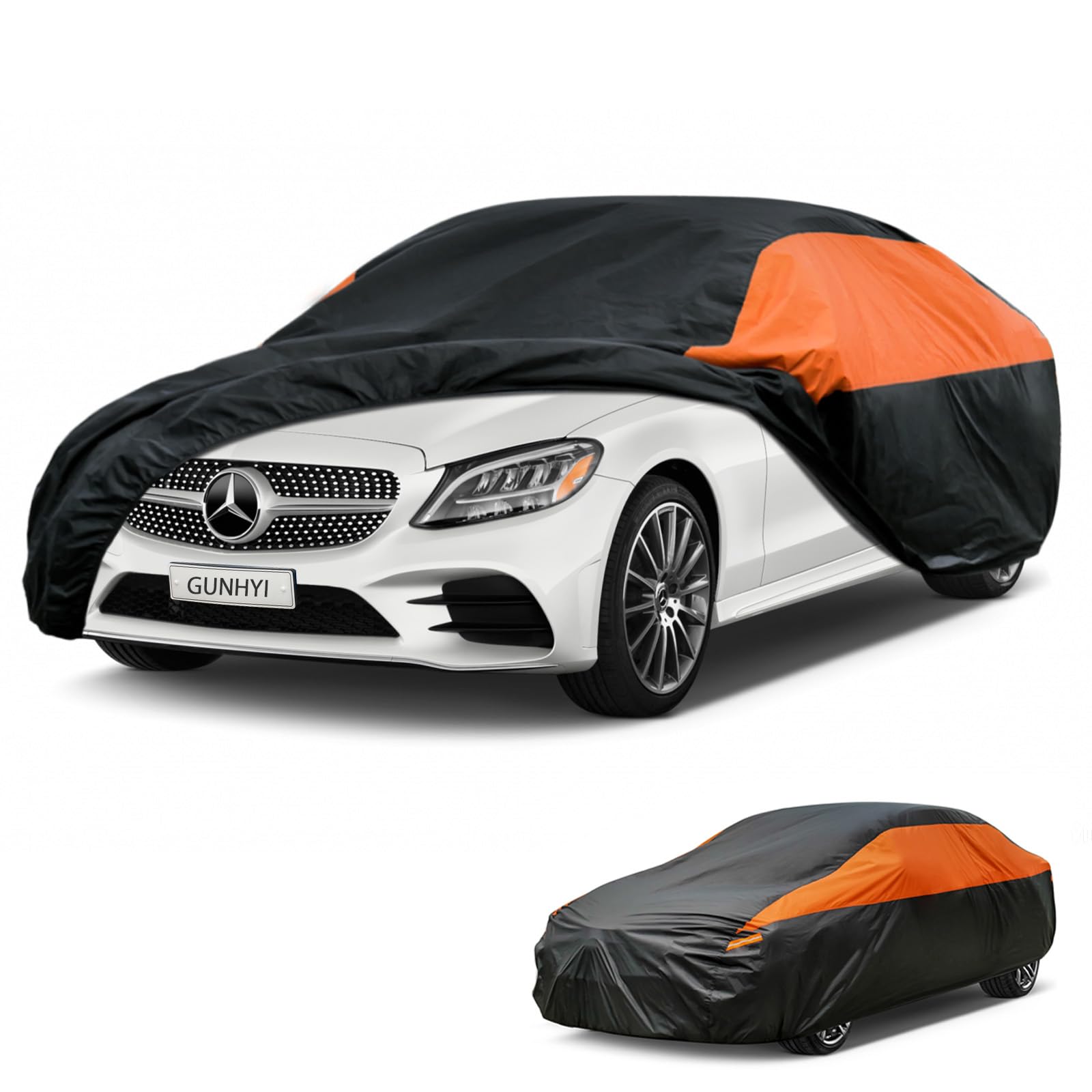 GUNHYI Waterproof Full Car Cover Custom Fit Benz C-Class C300 C250 C350