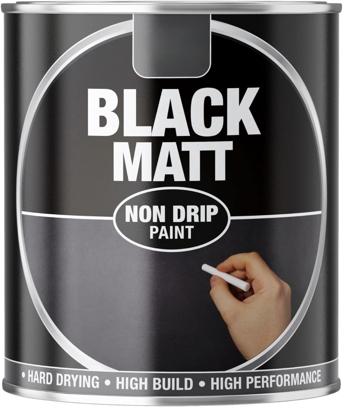 Inspired Essentials 300ml Non Drip Paint Tin Exterior Interior Hard Drying Performance Multi-Purpose Tin for Metal, Wood, Plastic, Walls with Perfect Finish (4, 151 - Black Matt)
