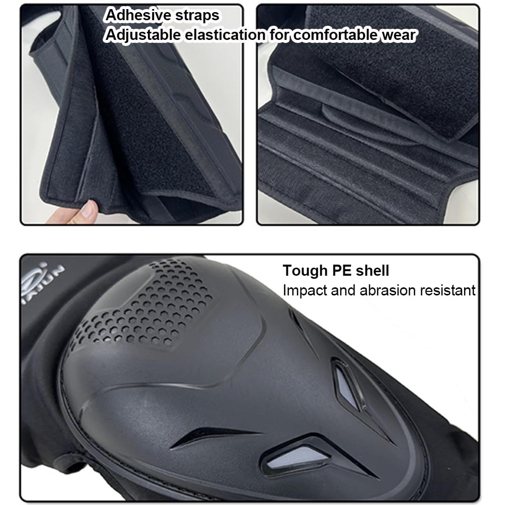 Ginocchiere Motociclistiche, Ginocchiera Protettive con Guscio Protettivo in PE e Imbottitura Morbida per Snowboard, Motocross, Mountain Bike