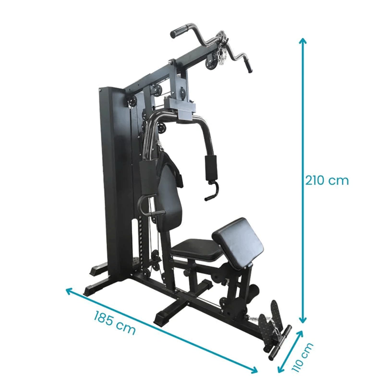 Máquina Multiestación M200 para Musculación, Gimnasio en Casa, Ejercicio Completo y Alta Resistencia, Compacta y Profesional, 185x110x210 cm