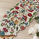 Floral Spring Table Runner, Handmade Beaded Table Runners 13x36 inches, Multicolour